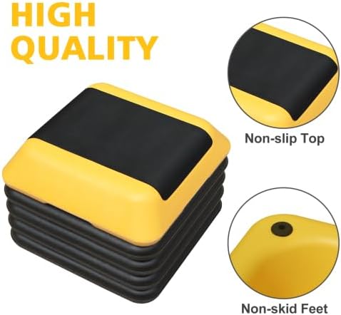 16" x 16" Height-Adjustable Step Aerobics Platform Fitness Equipment Stepper Trainer Exercise Step Platform with 4 Riser