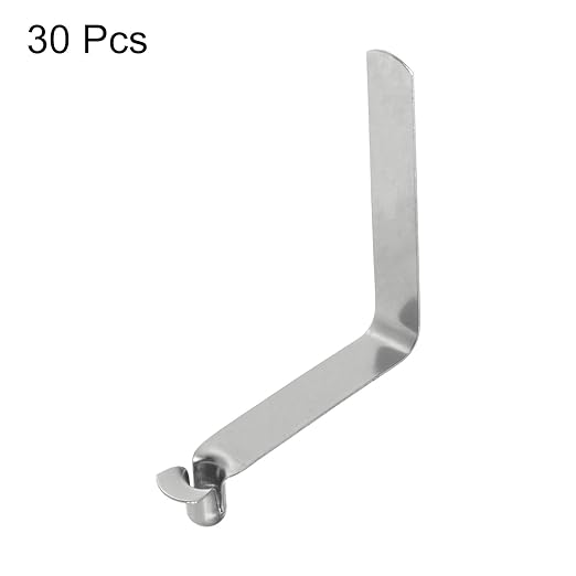 HARFINGTON 30pcs Single Button Kayak Paddle Snap Spring Clip 6x9x49mm 65Mn Spring Steel V-Shaped Hollow Lift Telescopic Locking Tube Pole Clips for Tent Umbrella Camping