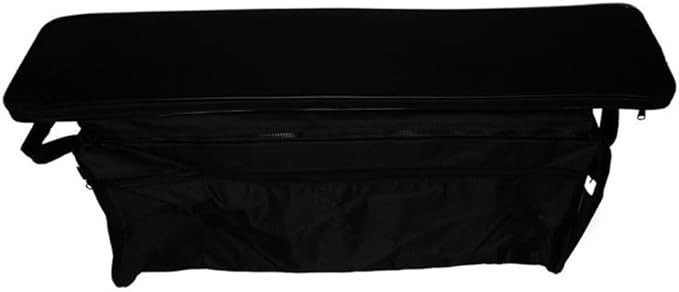 Bench Seat Cover 420D Oxford Seat Storage Bag for Kayak Inflatable Boat, Dinghy Boat Seat Cushion and Underseat Storage Bag with Pockets Grey Thick Sponge Seat Bench Cushion(Black 95cm)