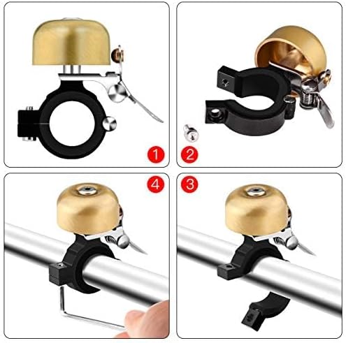 Greallthy Bike Bell Classic Brass Bicycle Bell,Bike Bells for Adults Kids,Loud Sound Bells Fit for 0.87-1.25in/22.2-31.8mm Bicycle Handlebars,Road Mountain Bike Accessories.