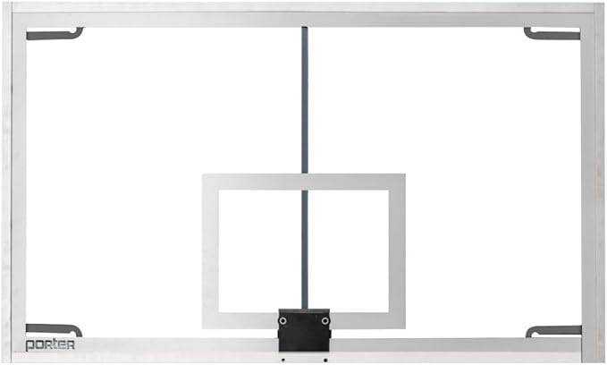Porter Athletics Tempered Glass Basketball Backboard – Pro-Strut 72" x 42" Indoor Basketball Hoop Backboard - Heavy-Duty Steel Frame (Rim & Padding Not Included)