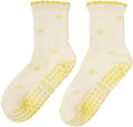 Crew Half Calf Grip Socks, Cutest Fruits Pilates Socks, Ruffle socks, Non-Slip, Barre Yoga Fitness