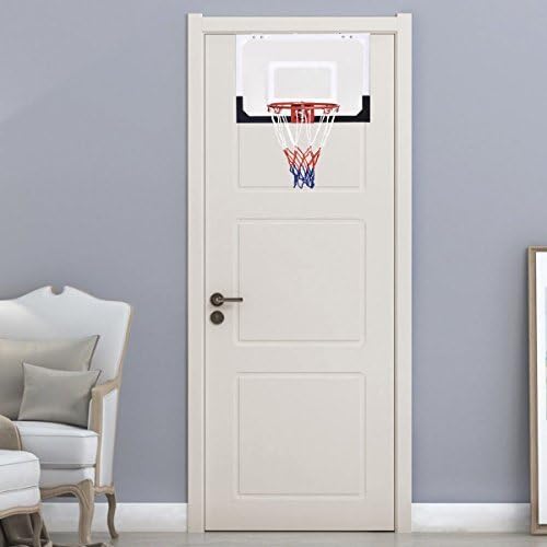 Goplus 18'' x12'' Mini Wall Mounted Basketball Hoop, Backboard for Door w/Ball and Hand Pump Set, Basketball Sports Exercise for Youth Kids Adults Indoor Outdoor