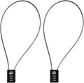 3 Digit Cable Combination Lock 20 inches Cable for School Gym Locker,Filing Cabinets,Helmet,Toolbox,Luggage Suitcase,knapsack,Black 2Pack