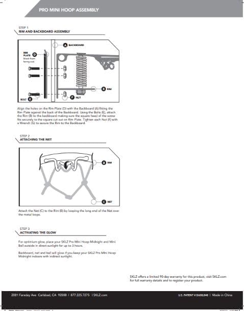 SKLZ Pro Mini Indoor Basketball Hoop - Over The Door – Portable - Great For Home, Dorms, Offices, and Gifts