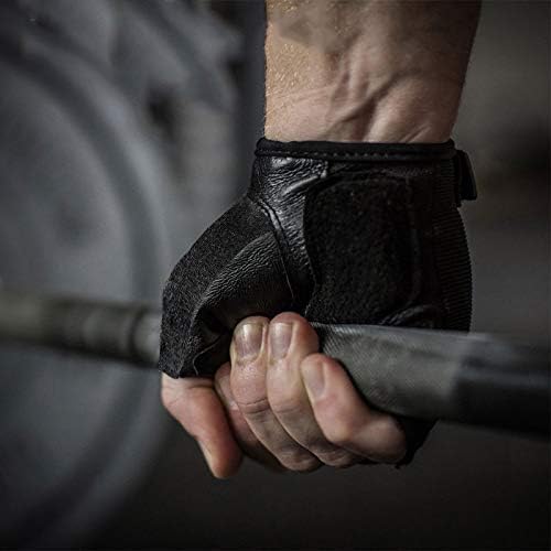 Workout Gloves for Men Ventilated Leather Weightlifting Gloves, Double-Layer Anti-Slip Palm with Foam Padding for Superior Grip and Hand Protection,Size : Large