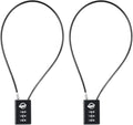 3 Digit Cable Combination Lock 16 inches Cable for School Gym Locker,Filing Cabinets,Helmet,Toolbox,Luggage Suitcase,knapsack,Black 2Pack