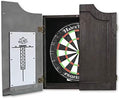 HAN'S DELTA Professional Bristle Dartboard Cabinet Set, Metal Corner Reinforcement, Regulation Steel Tip Dartboard, Includes 6 Steel Tip Darts and Scoreboards (Prince)
