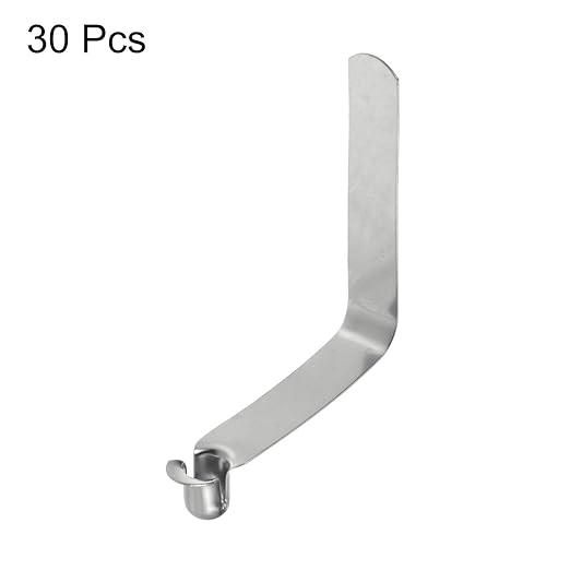 HARFINGTON 30pcs Single Button Kayak Paddle Snap Spring Clip 8x11x49mm 65Mn Spring Steel V-Shaped Hollow Lift Telescopic Locking Tube Pole Clips for Tent Umbrella Camping