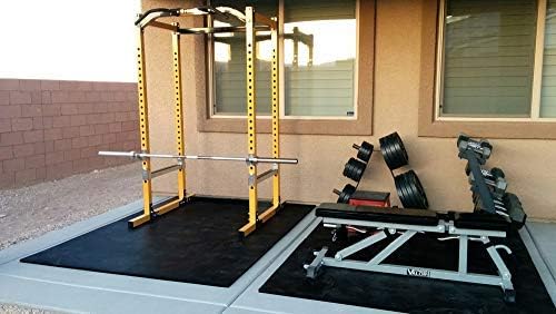American Floor Mats - Heavy Duty Stall Tiles - Stable/Horse Flooring - Thick, Durable Rubber Solid Black 6 Center Tiles 1/2" Thick Expansion Set