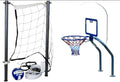Global Pool Products X2 Basketball and Volleyball Pool Game - Set Includes 20' Net & Ball Stainless Steel Polished - No Anchor GPP-X2VB20-SS