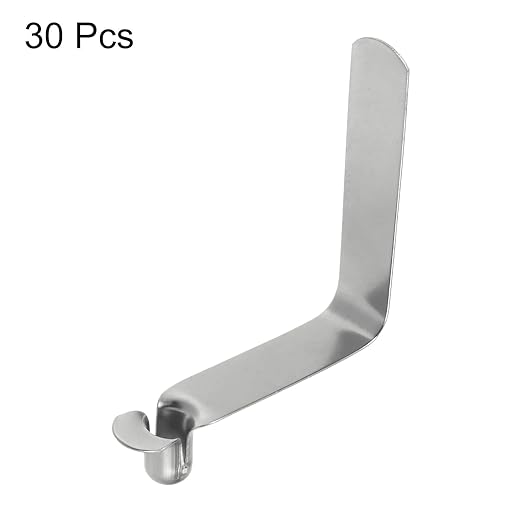 HARFINGTON 30pcs Single Button Kayak Paddle Snap Spring Clip 6x8.5x38mm 65Mn Spring Steel V-Shaped Hollow Lift Telescopic Locking Tube Pole Clips for Tent Umbrella Camping