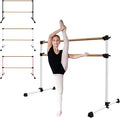 4FT/6FT Freestanding Ballet Barre Wood/Steel Height Adjustable from 7 to 46 inch Ballet Bar Portable Double Dance Bar for Home Workout and Stretch