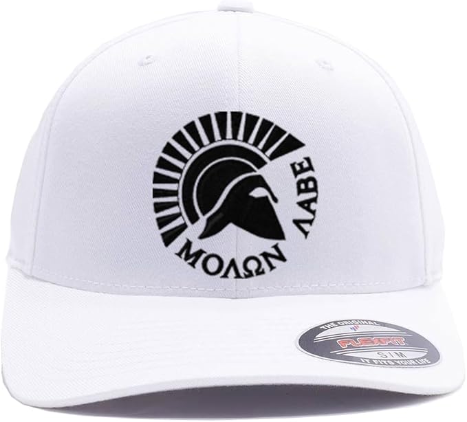 Spartan Warrior Helmet Molon Labe - Come and Take It Custom Embroidered Flex Fitted Baseball Hat