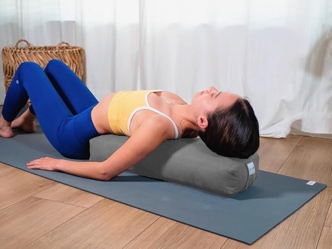 Sol Living Yoga Bolster Pillow Rectangular Meditation Cushion Cotton Meditation Accessories for Restorative Yoga Meditation Pillow Yoga Pillow Firm Body Pillow Bolster Pillow for Legs Removable Cover