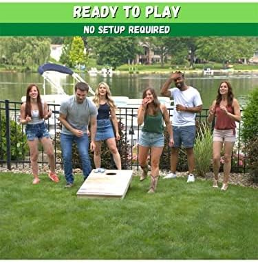 Slick Woody's Professional-Grade All Weather Cornhole Boards-4'x2' Weather Resistant Regulation Corn Hole Toss Game w/ 8 Resin Filled Bags