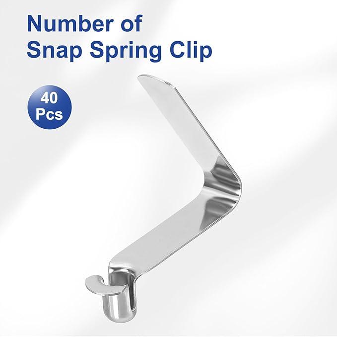 HARFINGTON Single Button Kayak Paddle Snap Spring Clip Spring Steel V-Shaped Hollow Lift Telescopic Locking Tube Pole Clips for Tent Camping