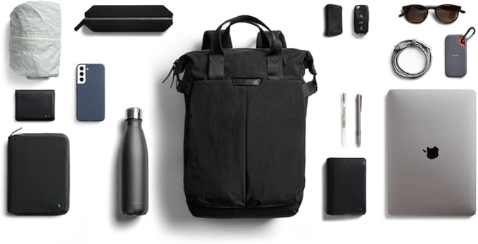 Bellroy Tokyo Totepack, water-resistant woven convertible backpack and tote bag - Raven