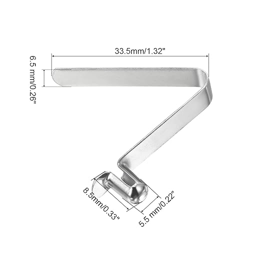PATIKIL 8.5x5.5mm Kayak Paddle Snaps, 16 Pack Tent Pole Clips Steel V Shaped Single Pin Push Button Spring Clips Lock Tube Pole Clips for Camping Awning