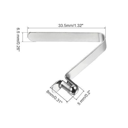 PATIKIL 8x5mm Kayak Paddle Snaps, 16 Pack Tent Pole Clips Steel V Shaped Single Pin Push Button Spring Clips Lock Tube Pole Clips for Camping Awning