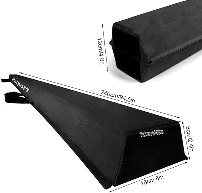 FBSPORT 8ft/6ft Balance Beam: Folding Floor Gymnastics Equipment for Kids Adults,Non Slip Rubber Base, Gymnastics Beam for Training, Practice, Physical Therapy and Professional Home Training