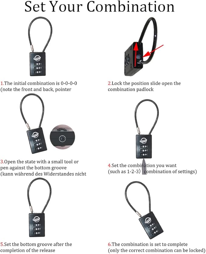 3 Digit Cable Combination Lock 16 inches Cable for School Gym Locker,Filing Cabinets,Helmet,Toolbox,Luggage Suitcase,knapsack,Black 2Pack