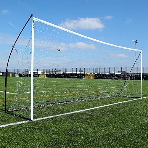 QUICKPLAY Kickster Elite Portable Soccer Goal | Integrated Weighted Base for Training on Turf, Hard Floors or Grass | Sizes 5x3', 6x4', 12x6', 16x7', & 3x2M [Single Goal]
