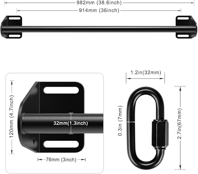 SELEWARE Wall Mounted Pull Up Bar, Heavy Duty Chin Up Bar for Doorway, Multifunctional Home Gym Workout Equipment with Resistance Band Hooks, Supports Up to 440 lbs