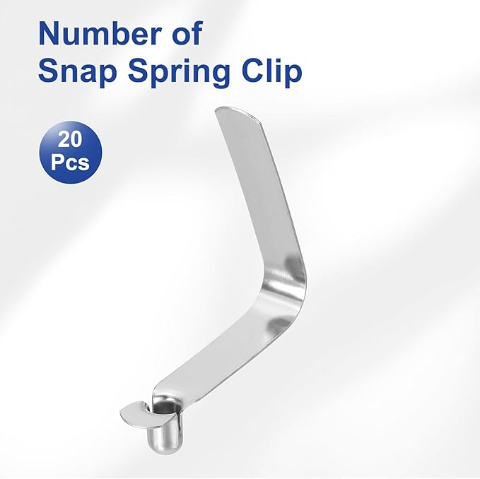 HARFINGTON Single Button Kayak Paddle Snap Spring Clip Spring Steel V-Shaped Hollow Lift Telescopic Locking Tube Pole Clips for Tent Umbrella Camping