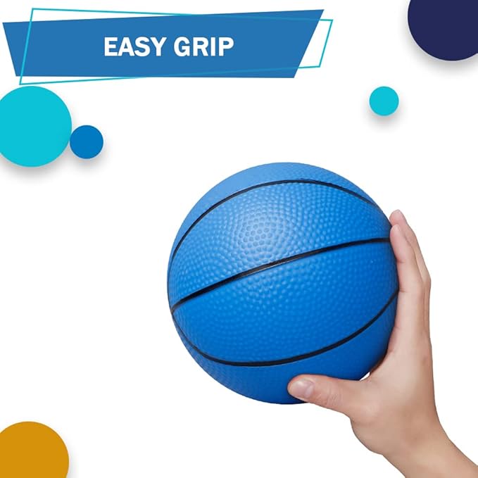 Dilabnba 8" Mini Rubber Replacement Basketballs for Basketball Hoop/Pool, Toddler Soft Beach Bouncy Ball Sports Party Game for Kids Adults, Junior Balls Indoor & Outdoor Arcades & Games (4PCS)