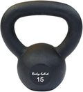 Body-Solid Matte Black Powder Coat Kettlebell with Kettle Grip Handle, Perfect Kettlebells for Weight Training and Core Workout Exercise Equipment
