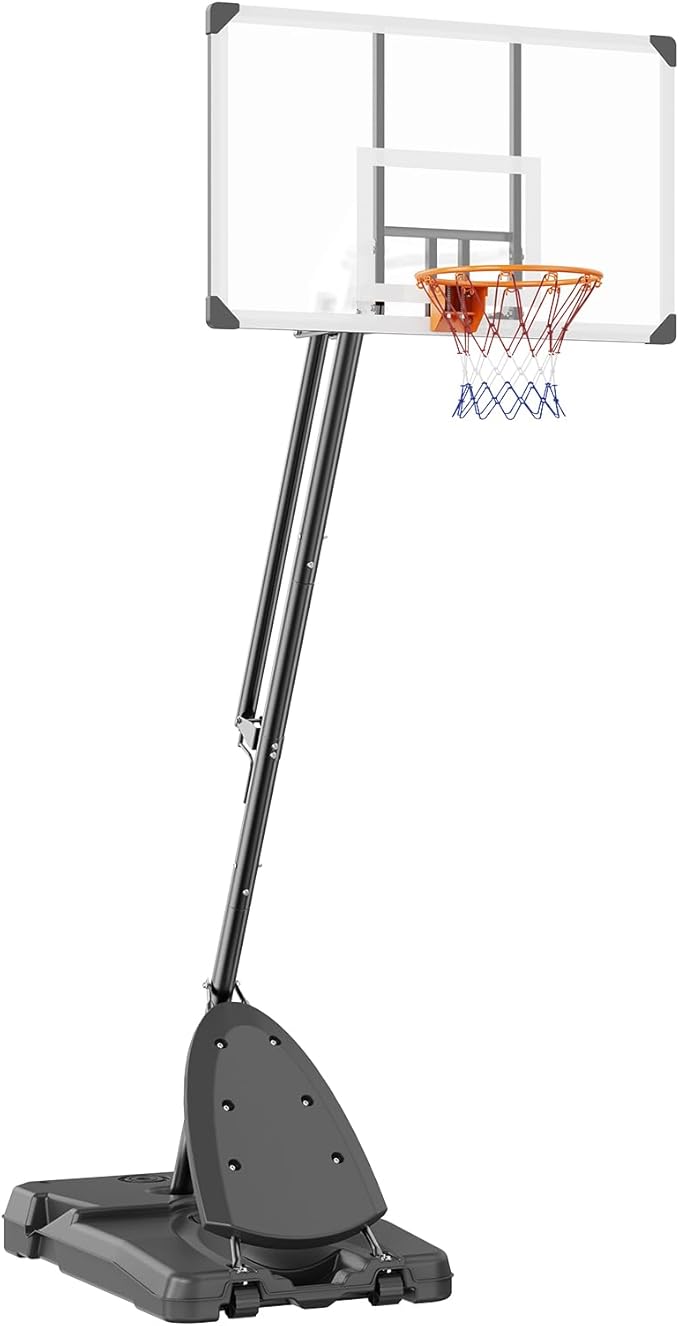 VEVOR Basketball Hoop/Rim, Adjustable Height Portable Backboard Court, Basketball Goal, Mobile Stand with Wheels Weighted Base, Youth&Adults, Outdoor/Indoor