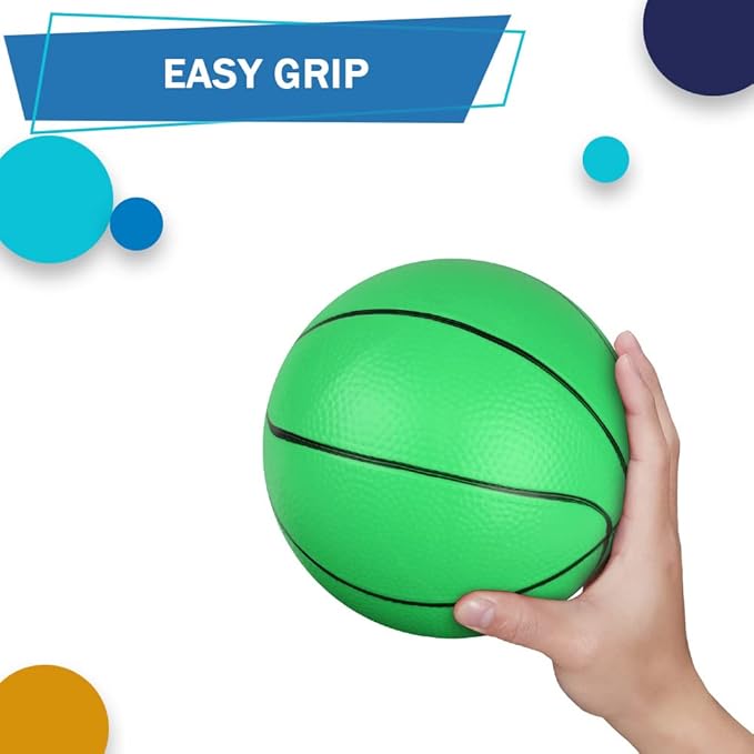 Dilabnba 6PCS Mini Beach Ball, Toddler Basketball Toy, 6" Small Ball with Pump for Mini Hoop Enthusiasts, Easy to Grip, PVC Bouncy Ball for Perschool Garden Pool, Gift for Boy Girl (Green)