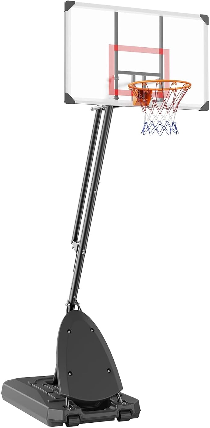 VEVOR Basketball Hoop/Rim, Adjustable Height Portable Backboard Court, Basketball Goal, Mobile Stand with Wheels Weighted Base, Youth&Adults, Outdoor/Indoor