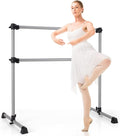 GOFLAME 4FT Ballet Barre Portable, Freestanding Double Ballet Barre Height Adjustable with Anti Slip Base, Heavy Duty Stretch Dance Bar for Home Workout