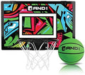 AND1 Over the Door Mini Basketball Hoop: 18x12 Shatterproof Backboard, 2 Mini Basketballs, and Hand Pump Included- Ultimate Indoor Basketball Accessory for Kids and Adults, No Tools Required