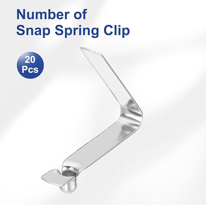 HARFINGTON Single Button Kayak Paddle Snap Spring Clip Spring Steel V-Shaped Hollow Lift Telescopic Locking Tube Pole Clips for Tent Umbrella Camping