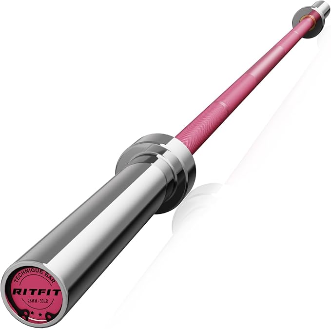 RITFIT Olympic Barbell 4ft/4.8ft/6ft - 2 Inch Weight Bar for Strength Training, Weightlifting, Squat, Deadlift, Bench Press, Curl, Overhead Press - 350lbs/500lbs Capacity