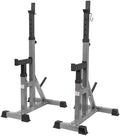 Valor Fitness Independent Squat and Bench Press Stands – Adjustable Uprights with J-Hooks, Bar Catches, Safety Arms, and Plate Storage – Strength Training Rack for Home Gym Workouts