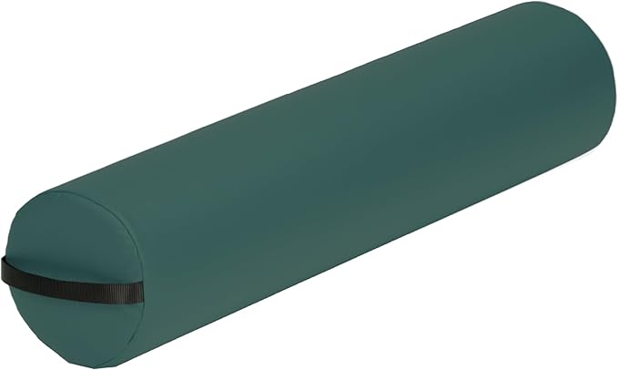 Earthlite Bolster Pillow Full Round – Durable Massage Bolster, 100% PU Upholstery incl. Strap Handle/Professional Quality for Massage Table/Back Pain Relief