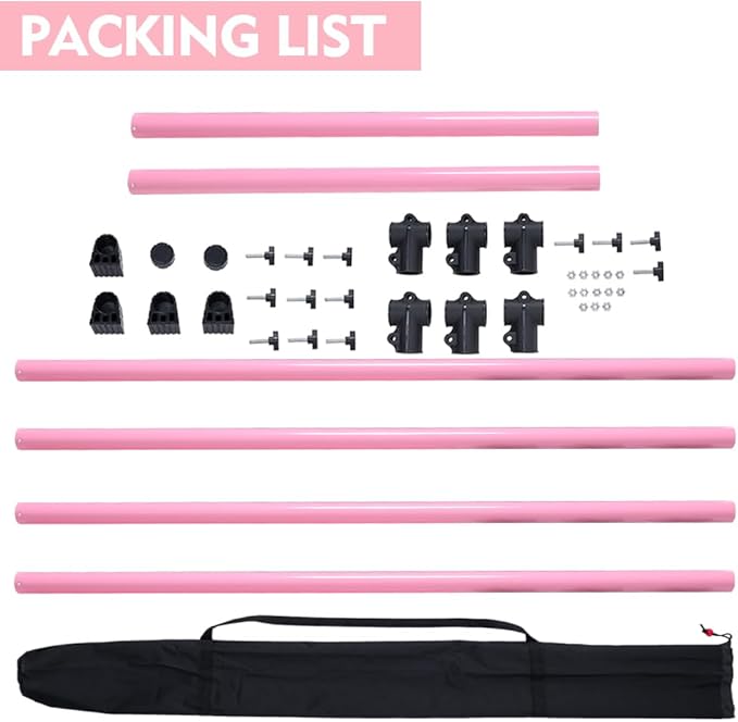 UMEKEN Wood/Aluminum/Steel Ballet Barre 4 Foot Portable Barre Bar Home Adjustable Freestanding Ballet Stretch Dance Bar for Kids Adult with Carry Bag