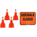 VEVOR 20Pack 18" Traffic Cones, Safety Road Parking Cones PVC Base, Orange Traffic Cone & Cortina ABS Plastic Traffic Cone Sign, Sidewalk Closed" 03-550-SC EZ-IMS, 12.75" Width x 10.375"