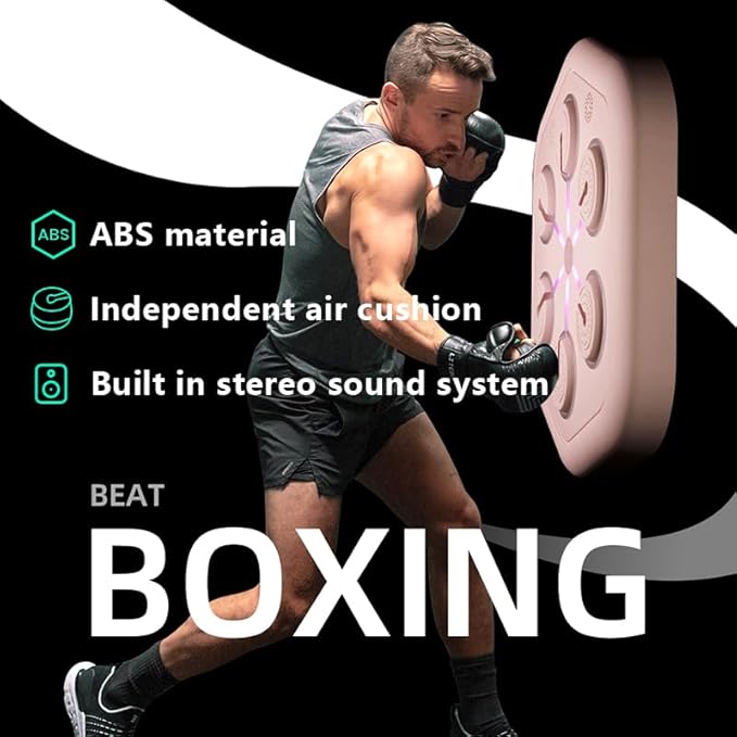 2025 Upgraded Smart Music Boxing Machine, Professional Online Boxing Lessons for Sculpting Fat Burning - 24H Standby, 160 Synced LED Lights, Wall-Mount Punching Bag for Home Gym