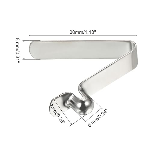 PATIKIL 7x6mm Kayak Paddle Snaps, 10 Pack Tent Pole Clips Steel V Shaped Single Pin Push Button Spring Clips Lock Tube Pole Clips for Camping Awning