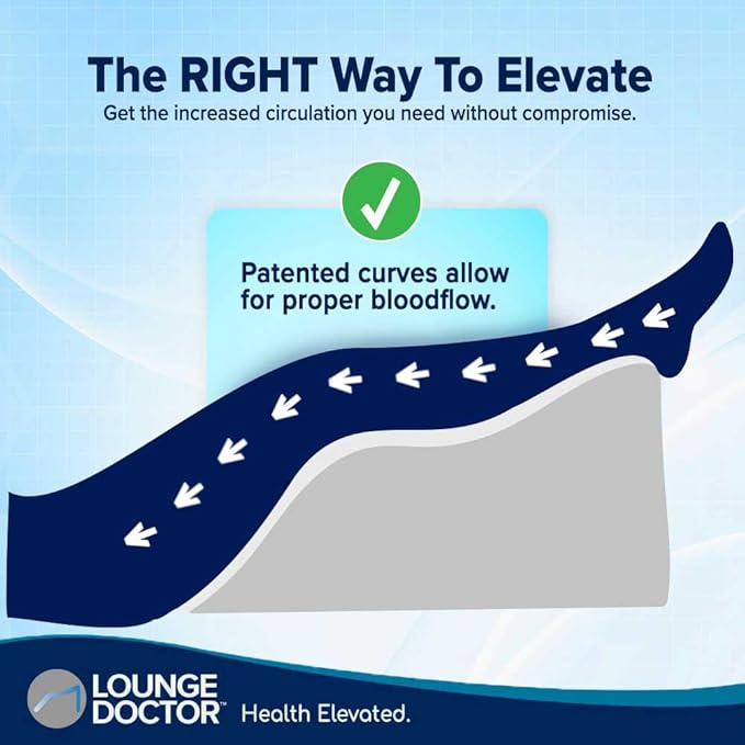 Lounge Doctor Elevating Leg Rest Wedge Pillow, Heather Grey, Large