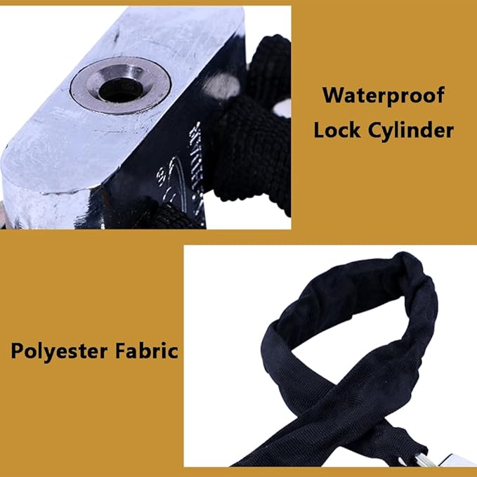 Bicycle Chain Lock Heavy Duty Safety Padlock, 39" Metal Chain Rope Square Head Chain Lock, Bicycle General Anti-Theft Lock, 26 * 100cm/(10" * 3.2 Ft)