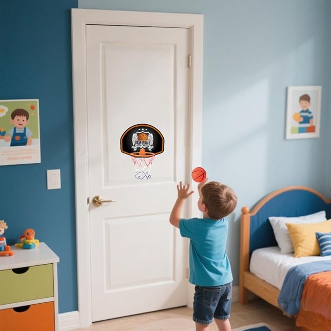GYSH Trash Can Basketball Hoop，Clip On Any Bin or Behind The Door ! Mini Hoop with Backboard, Ball & Pump，Classroom, Office Toys for Adults, Great Birthday Gift Idea (Black)