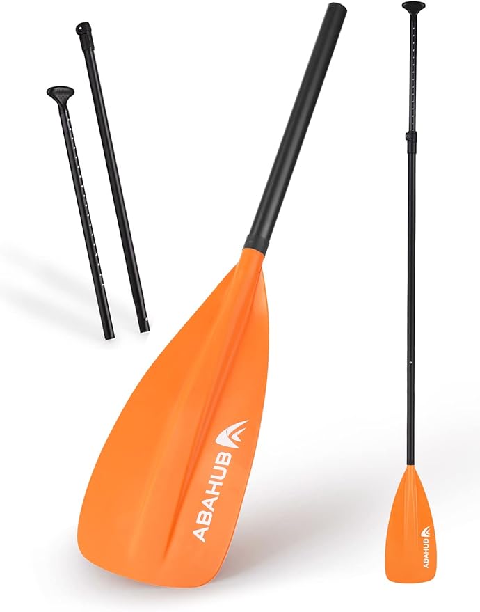 Abahub SUP Paddle - 3 Piece Adjustable Paddles - Lightweight Stand-up Paddle Oars for Paddleboard, Adjustable Aluminum Alloy Shaft 68" - 84", Black/Blue/Green/Orange/Red/Yellow Plastic Nylon Blade