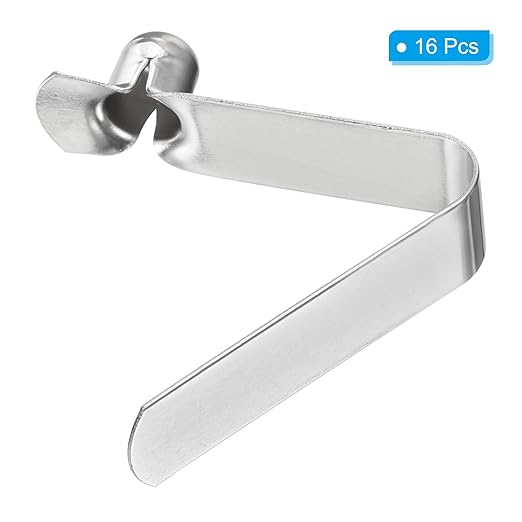 PATIKIL 8.2x7mm Kayak Paddle Snaps, 16 Pack Tent Pole Clips Steel V Shaped Single Pin Push Button Spring Clips Lock Tube Pole Clips for Camping Awning