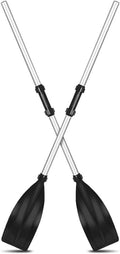 Zerone 2pcs Oars for Row Boat Aluminium Alloy Boat Oars with Oar Locks Detachable Kayak Paddles Lightweight Ribbed Blade Kayak Paddles Boat Oars